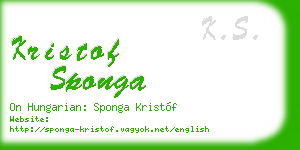 kristof sponga business card